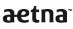 Aetna logo in black text on white background for dental insurance provider