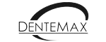 Dentemax logo featuring curved smile design with text for dental services branding.